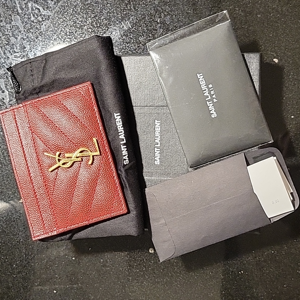 100% authentic YSL card holder